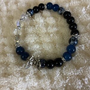 Chic Beaded Bracelet with Butterfly Charm
